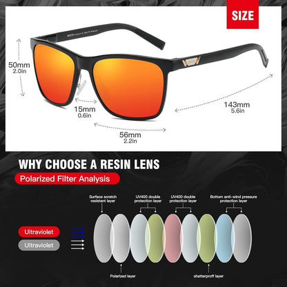 Polarisierte Sonnenbrille Herren UV400 Schutz Retro