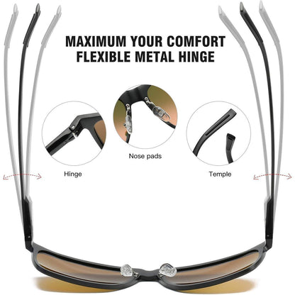 Polarisierte Sonnenbrille Herren UV400 Schutz Retro