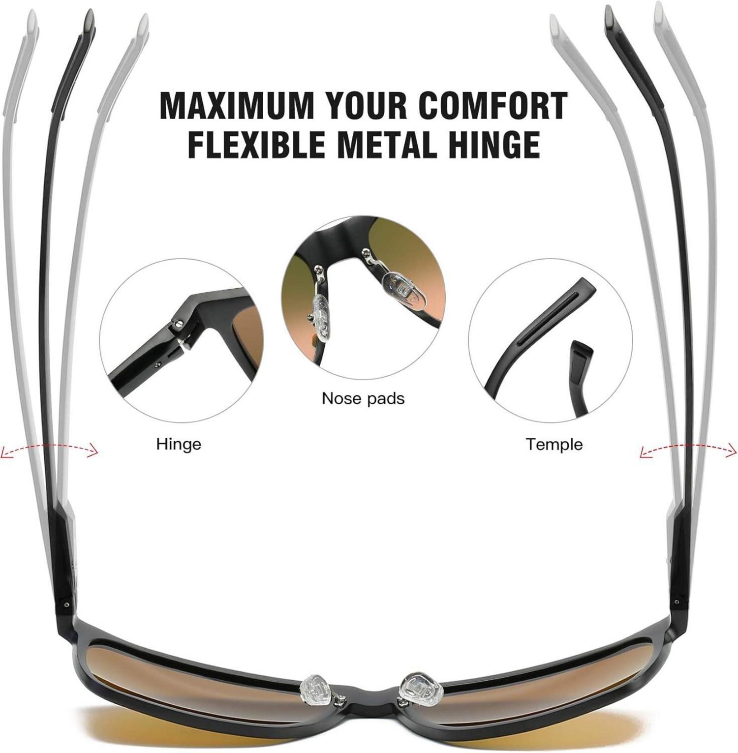 Polarisierte Sonnenbrille Herren UV400 Schutz Retro Rahmen Leicht Metallrahmen 3029H
