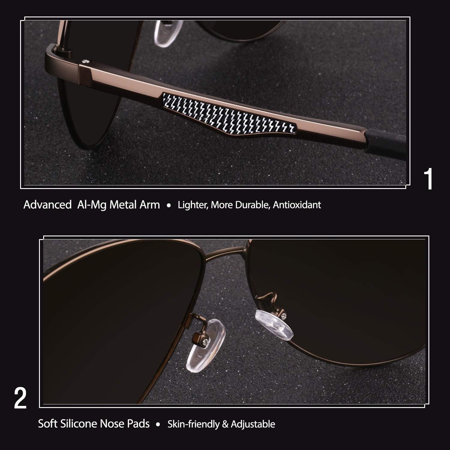 Polarisierte Pilotenbrille UV400 Sonnenbrille Flieger Braun