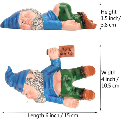 Kreativer Betrunkener Gartenzwerg Harz Außen-Deko Blau