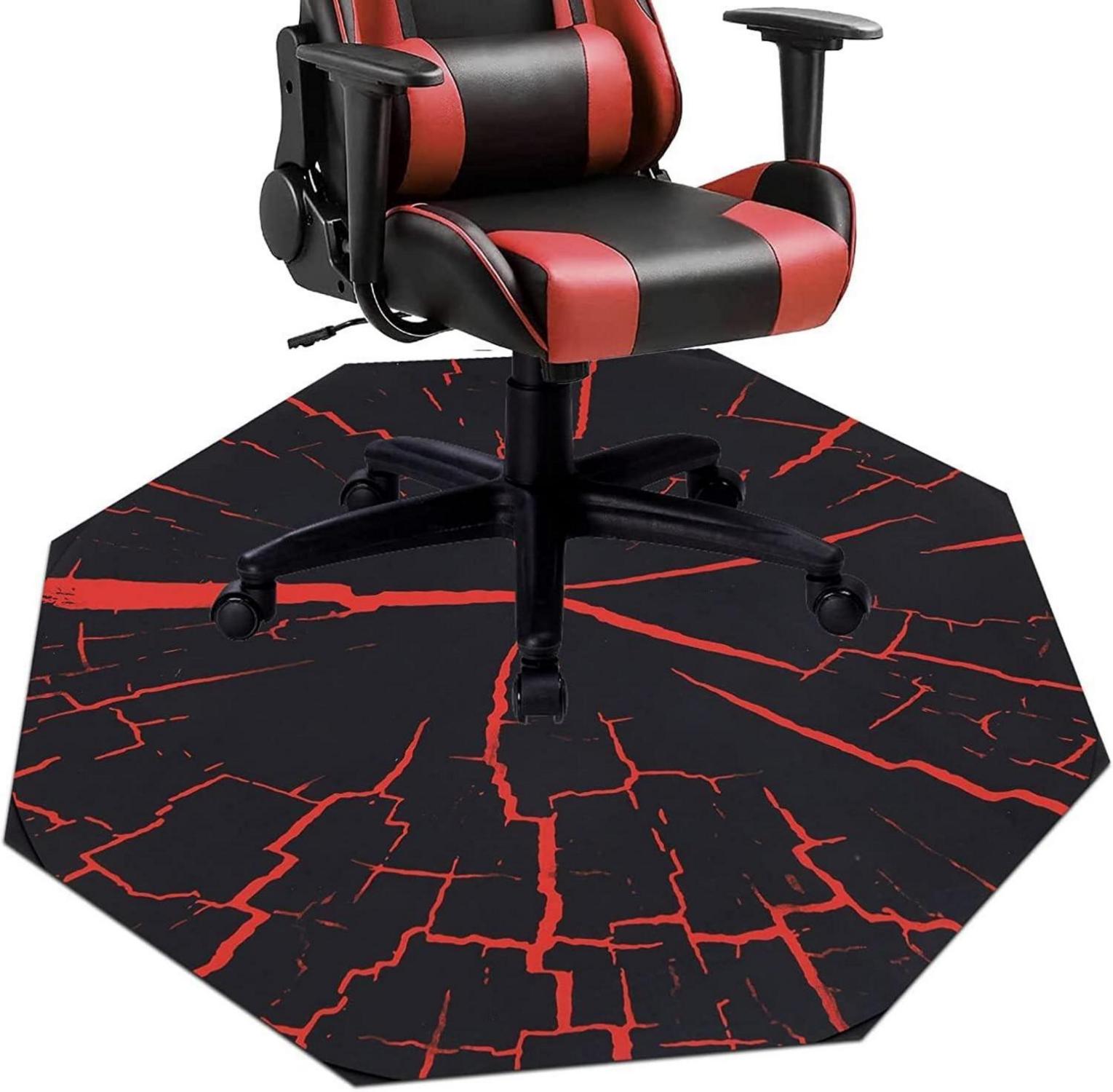 Bürostuhlmatte achteckig 120 cm Bodenschutz harten Boden Teppich
