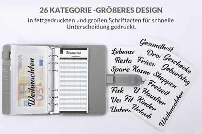 Budget Binder A6 Ringbuch Geld Spar Mappe mit