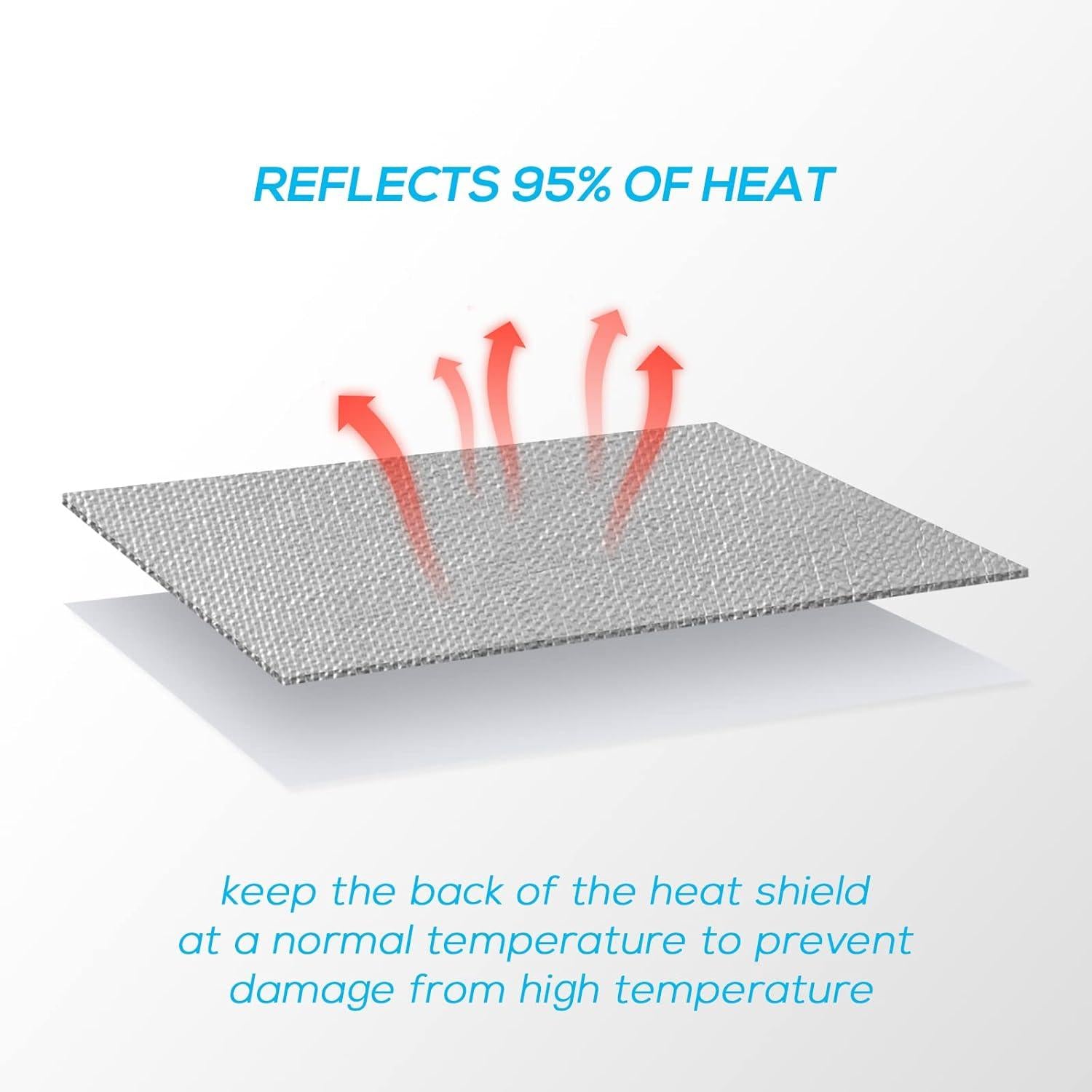 Aluminisierte Hitzeschutzbarriere selbstklebend 60x60cm Heat Shield FLASLD