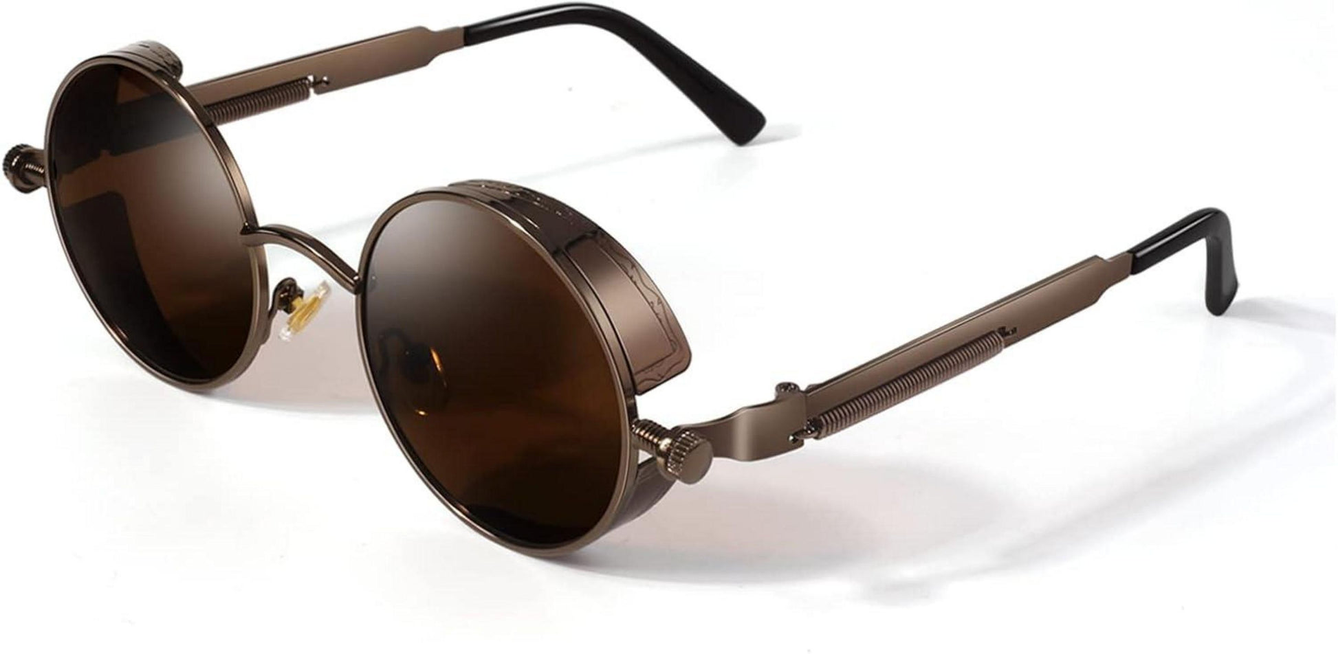 Retro Runde Steampunk Polarisierte Sonnenbrille UV400