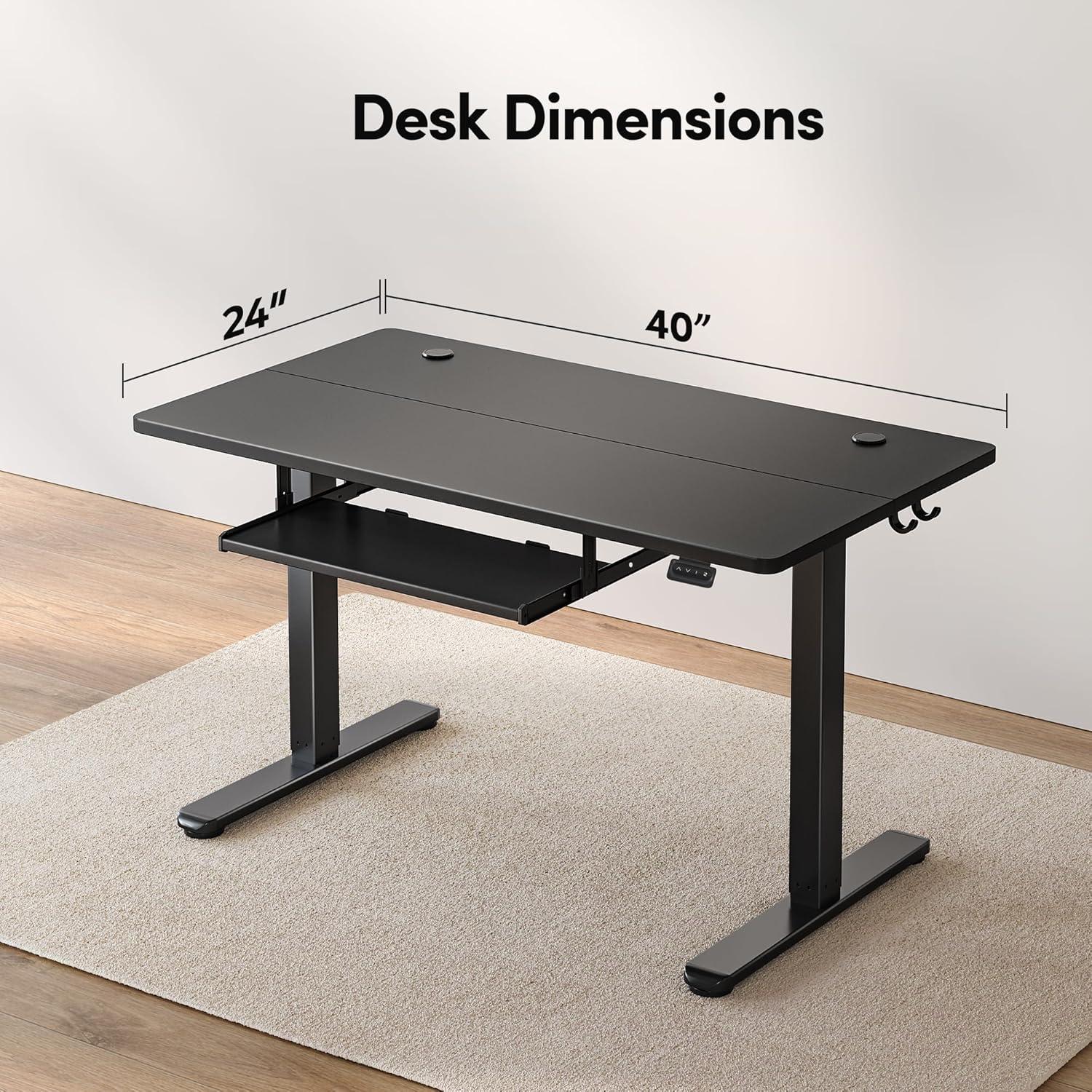 Schreibtisch 100x60 cm Elektrisch Höhenverstellbar Tastaturablage