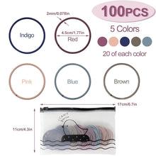 100 Stück Haargummis Damen 4,5cm Männer Zopfgummis Set 5