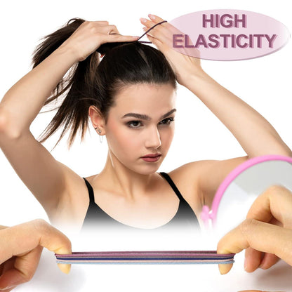 Elastische Haargummis Set 100 Stück Damen Zopfgummis 5 Farben
