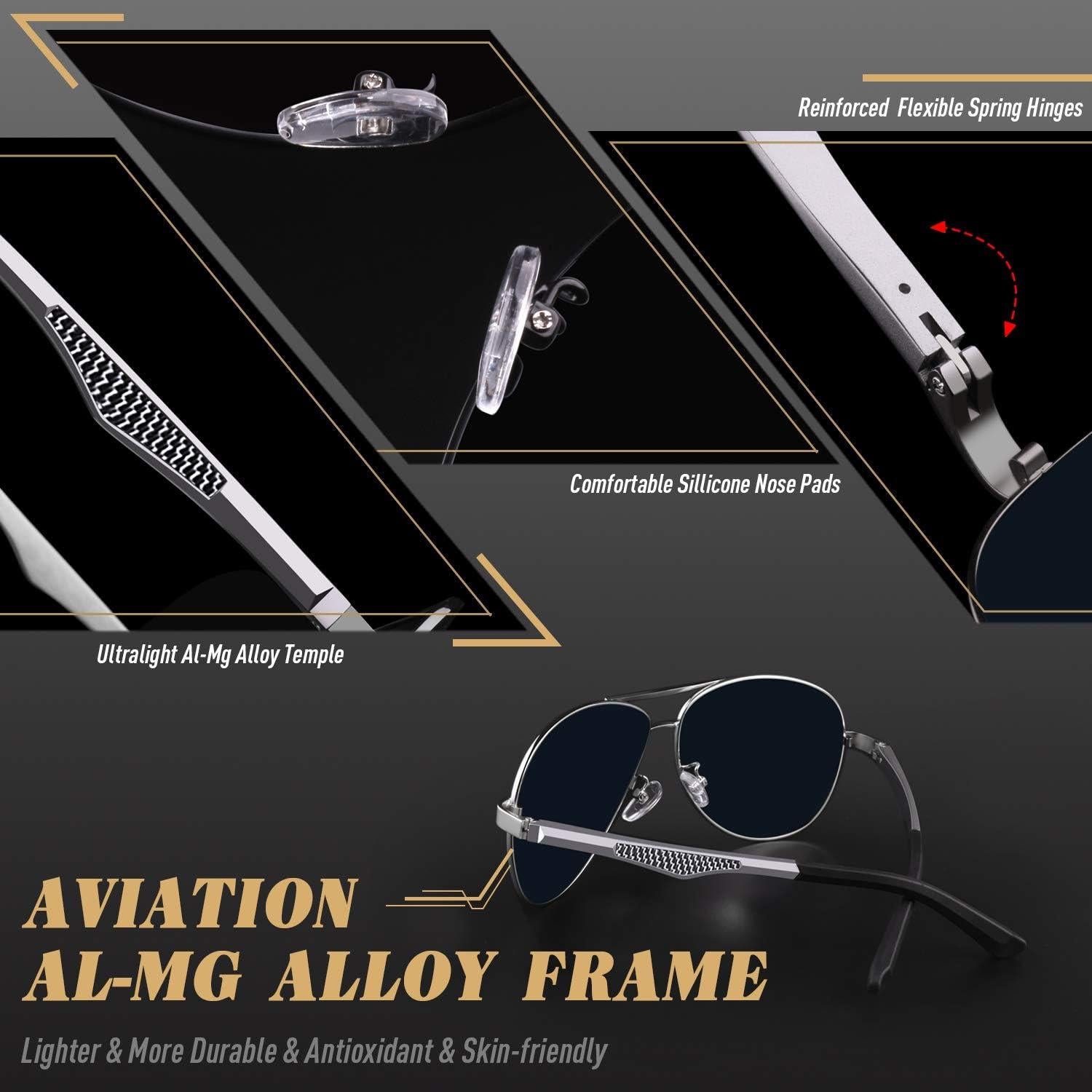 CGID Pilotenbrille polarisiert Sonnenbrille Al-MG Rahmen