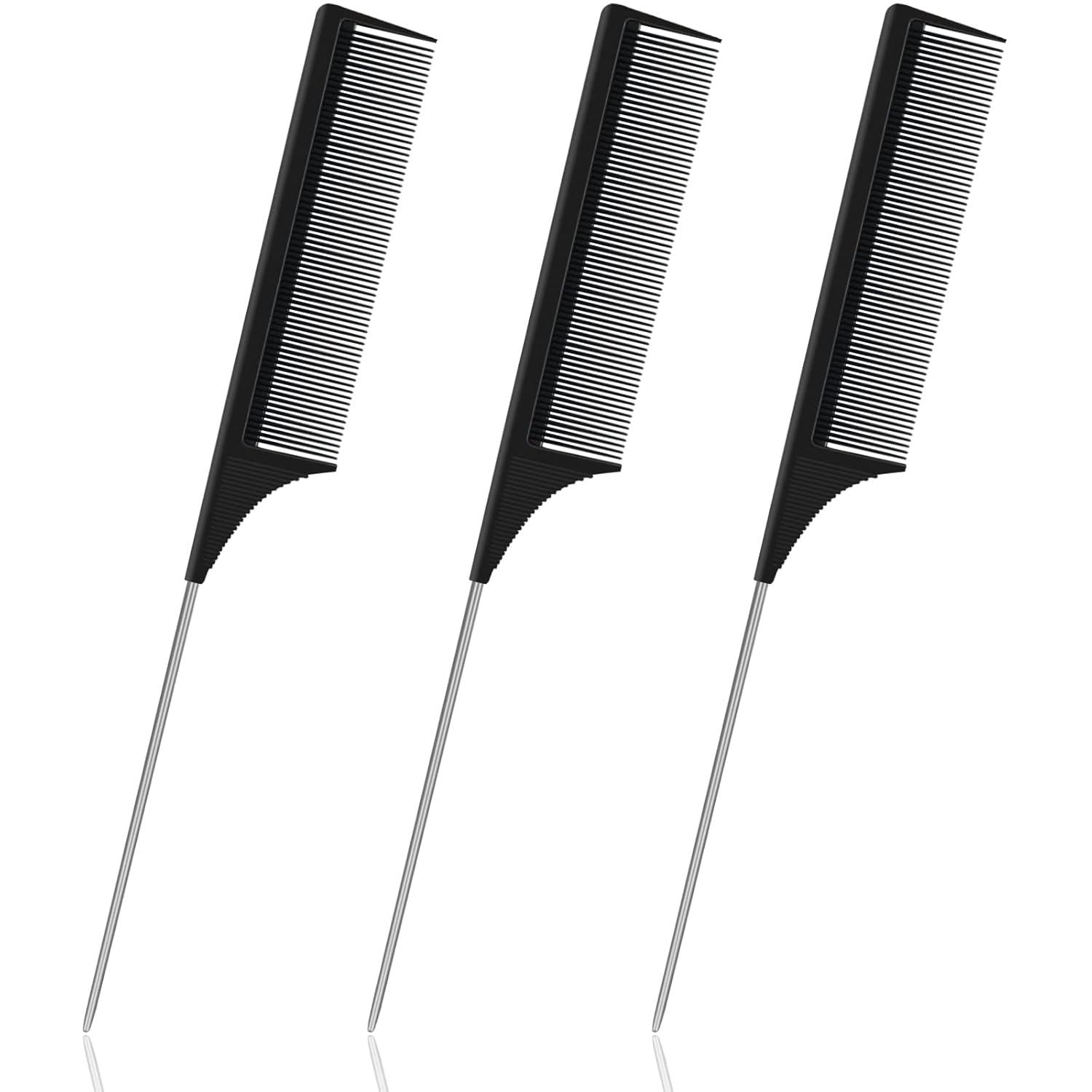 Kohlefaser Stielkamm Set Feinzahn Anti-Static Hair Comb