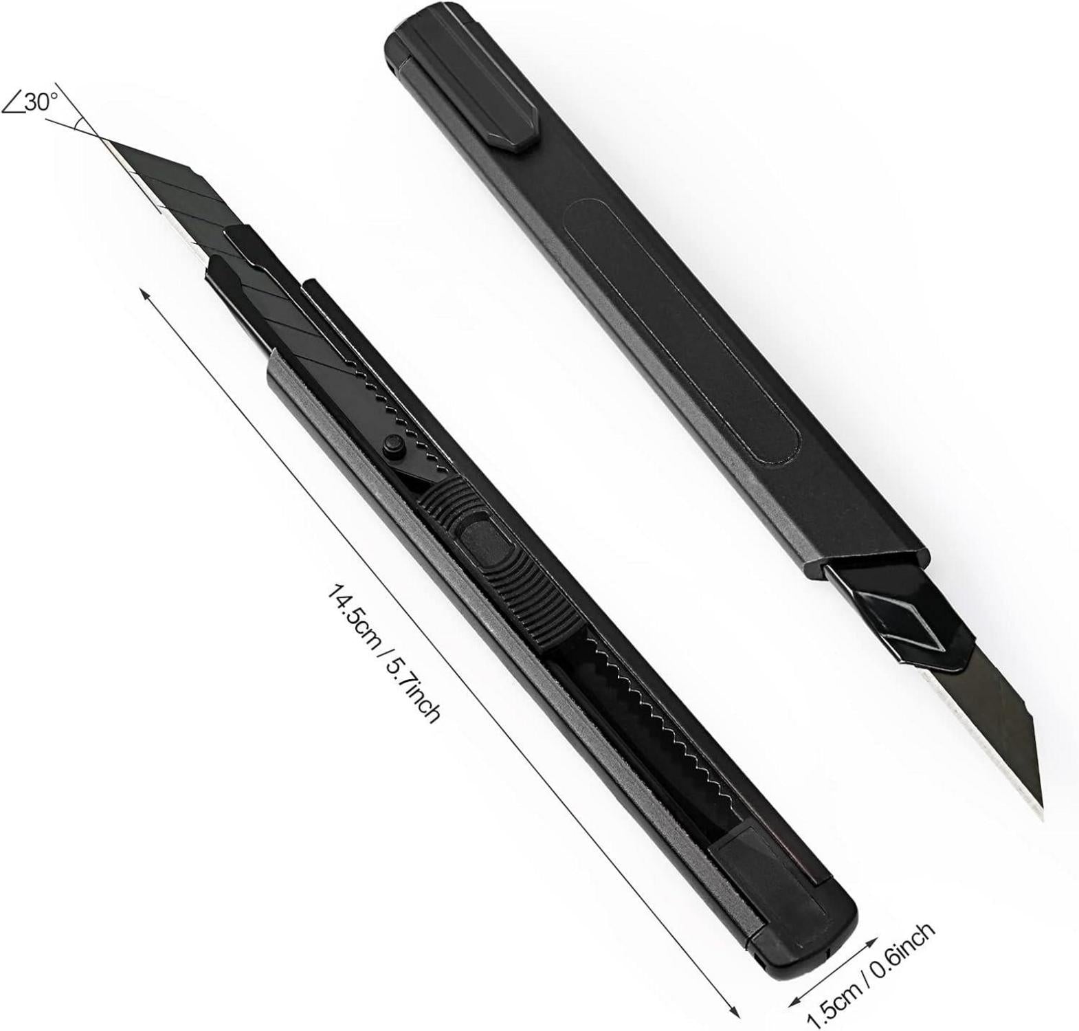 Professionelles Cuttermesser Set mit 30 Abbrechklingen - Schwarz