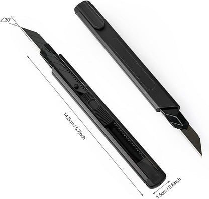 Professionelles Cuttermesser Set mit 30 Abbrechklingen - Schwarz