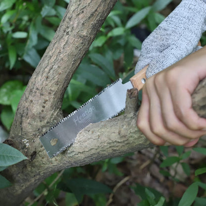 Japanische Zugsäge Zweischneidig 11/17 TPI Holzsäge ergonomischer Griff
