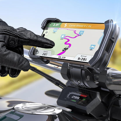 Motorrad Handyhalterung Diebstahlschutz Anti-Vibration Fahrradhalterung Schwarz