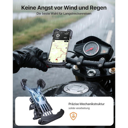 Motorrad Handyhalterung Diebstahlschutz Anti-Vibration Fahrradhalterung Schwarz