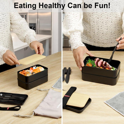 Philorn Bento Box Japanisch mit Besteck Lunchbox für Arbeit Schule