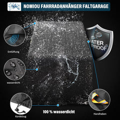 Fahrradanhänger Abdeckung Wasserdicht 140x88x92cm flexibles Design