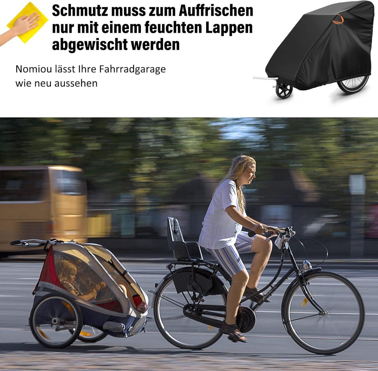Fahrradanhänger Abdeckung wasserdicht 140*88*92cm Flexibles Design langlebig mit Reflektorstreifen