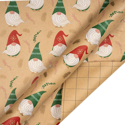 Weihnachtsgeschenkpapier Kraftpapier Weihnachtsmotiv 4 Rollen 76x305cm festlich