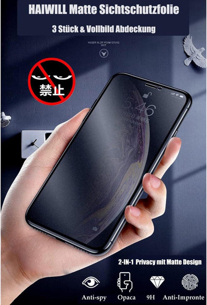 3er Pack Matt Schutzfolie iPhone 12 Pro Max Sichtschutz 9H Displayschutz