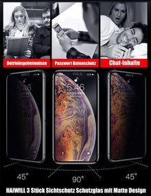 3er Set matte Schutzfolie iPhone 11/XR Blickschutz Glas