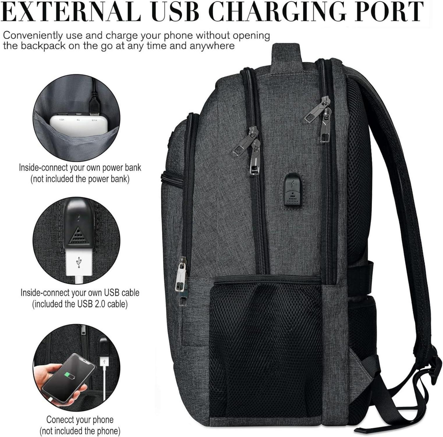 BIKROD Backpack Herren Wasserdicht 17.3 Zoll USB Anti Diebstahl