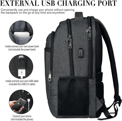 BIKROD Backpack Herren Wasserdicht 17.3 Zoll USB Anti Diebstahl