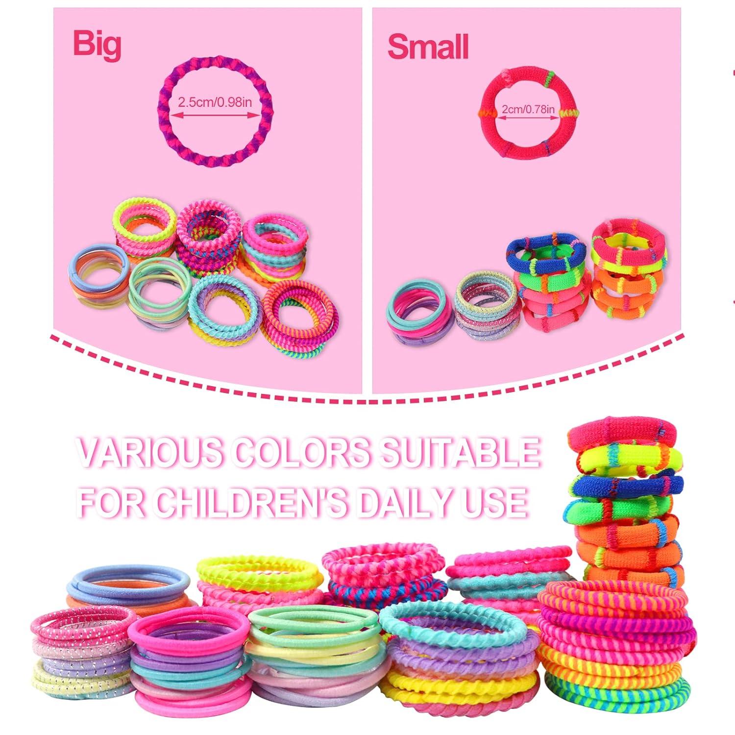 100 Stück Bunte Elastische Haargummis Mädchen Haarband Set