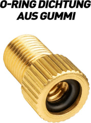 Fahrradventil Adapter 2er mit Dichtring DV SV auf AV Adapter