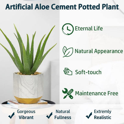 Kunstpflanze Aloe Vera im Keramiktopf 33cm Home Deko