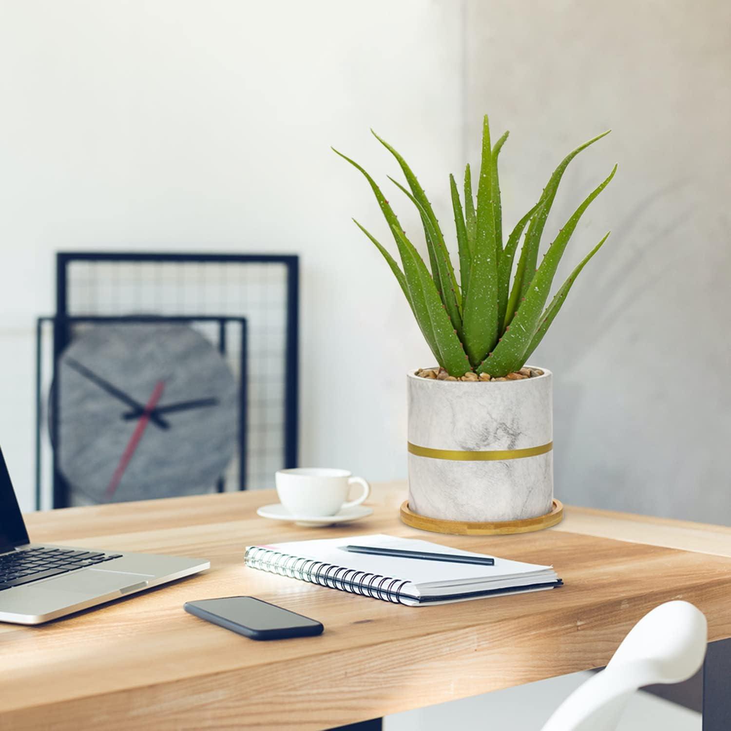 Künstliche Aloe Vera Kunstpflanze im Keramiktopf Deko 35cm