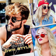 Polarisierte Steampunk Sonnenbrille UV400 Retro Rund Herren