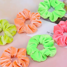 Neon Haargummis Mädchen 80er Jahre Premium Samt Scrunchy