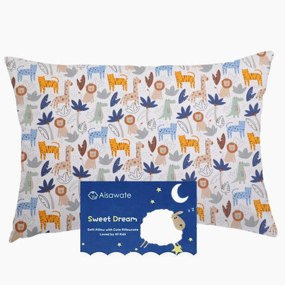 Kinder Kissenbezug 40x60 cm - Bio Baumwolle mit Tier Motiv