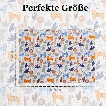 Kinder Kissenbezug 40x60 cm - Bio Baumwolle mit Tier Motiv