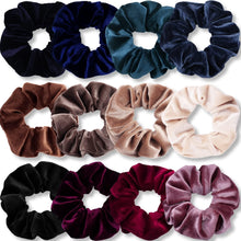 Samt Haargummis Scrunchies Set, 12er Pack - Elastische Dicke Bänder