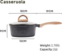 JEETEE Antihaft-Kasserolle 18 cm mit Deckel, ergonomische