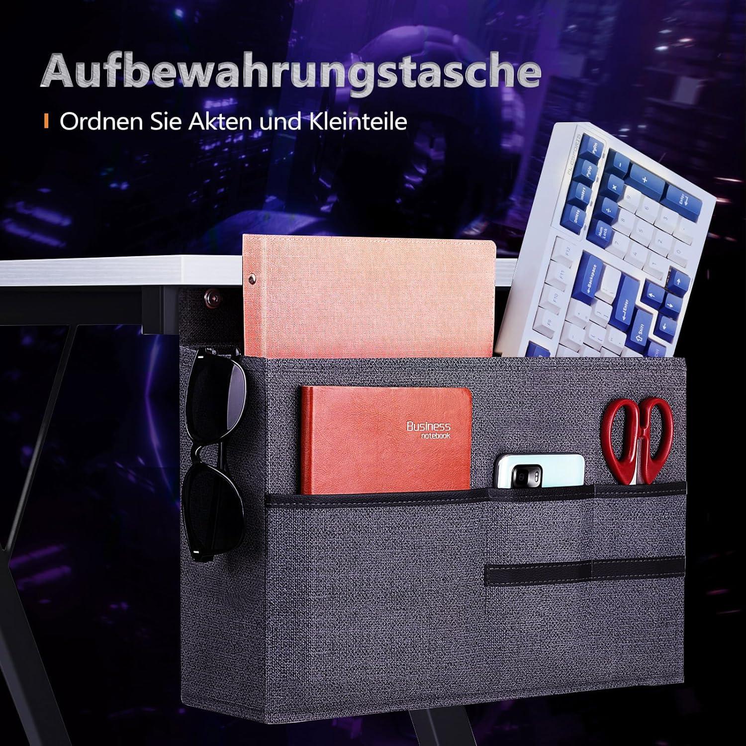 Gaming Tisch Eckschreibtisch Monitorständer L-Form Büro Weiß 127x127cm