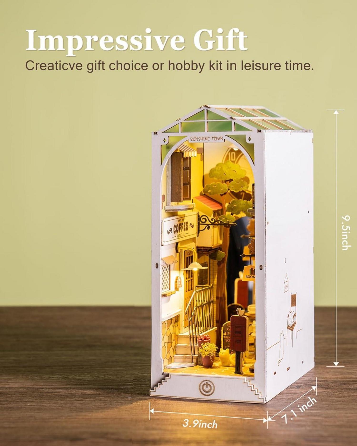 DIY 3D Holzpuzzle Buchecke Bausatz Erwachsene Bücherregal