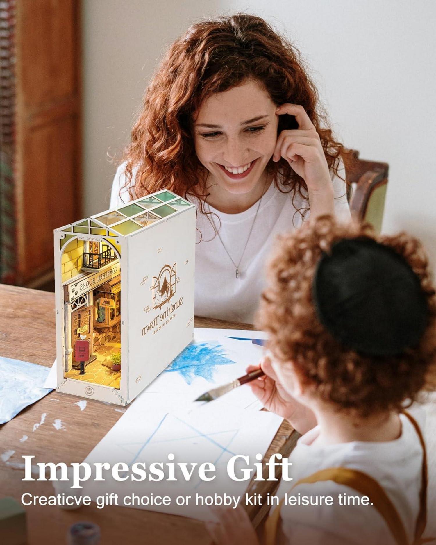 Rolife Book Nook Holzpuzzle 3D DIY Bausatz Erwachsene Bücherecke Wandregal