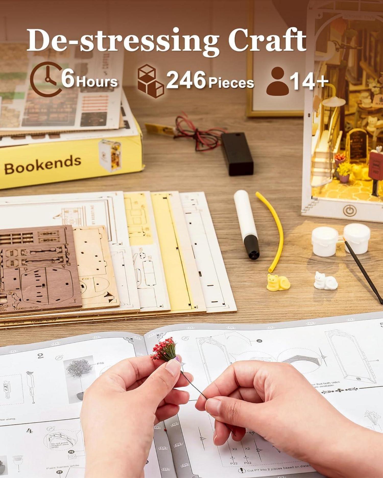 DIY 3D Puzzle Holz Bücherecke Bausatz Erwachsene Dekor