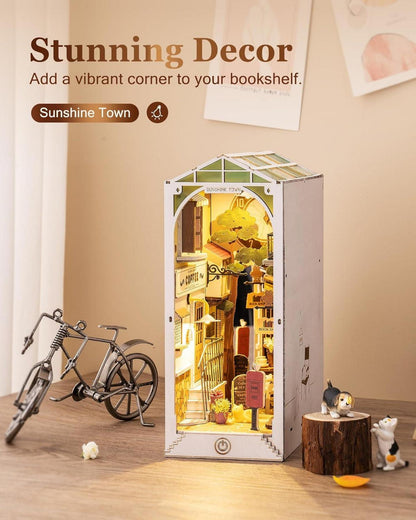 Rolife Book Nook Holzpuzzle 3D DIY Bausatz Erwachsene Bücherecke Wandregal