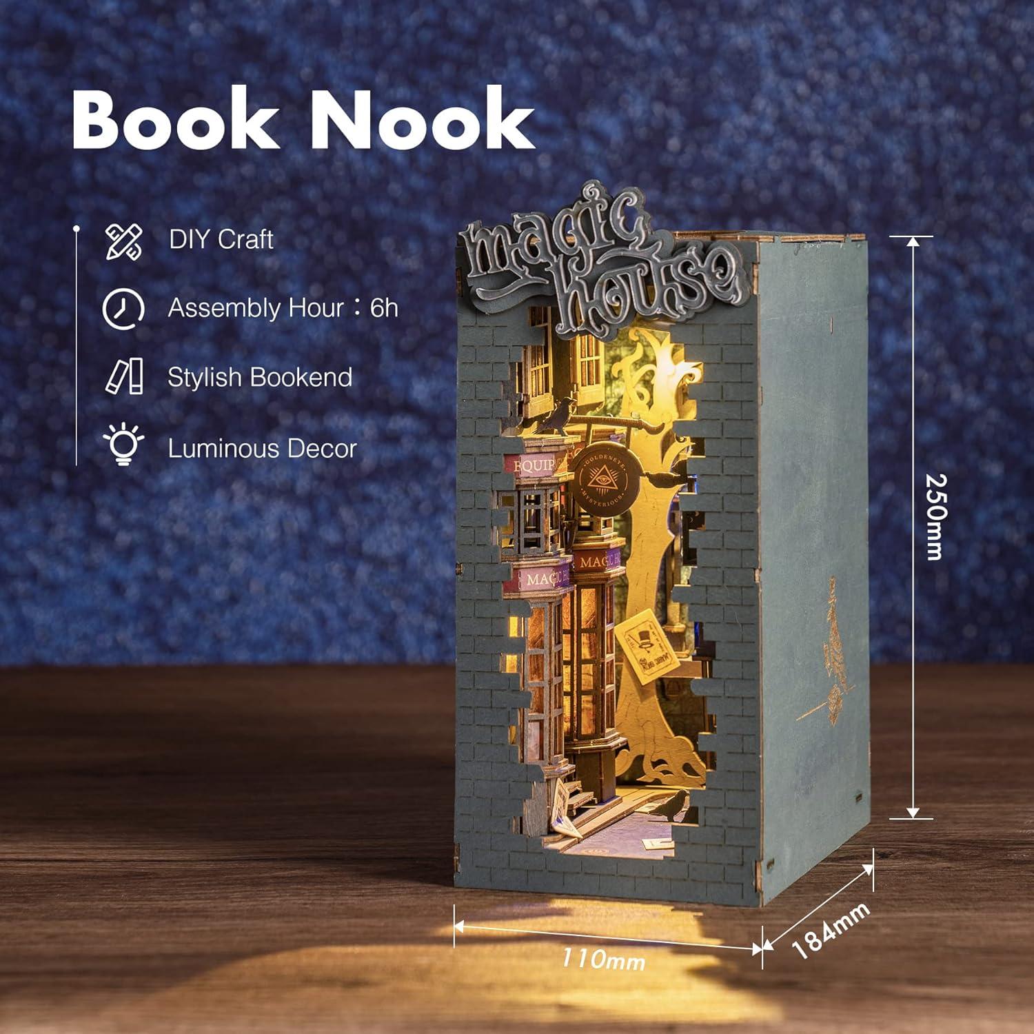 3D Puzzles Holzmodelle DIY Bücherecke Dekor Erwachsene Landhaus Stil