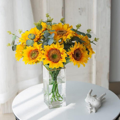 Künstliche Sonnenblumen 10er Set 45cm Blume Deko Hochzeit