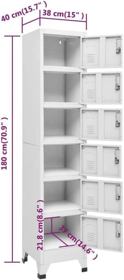 vidaXL Schließfachschrank Metall Umkleideschrank 38x40x180cm Stahl