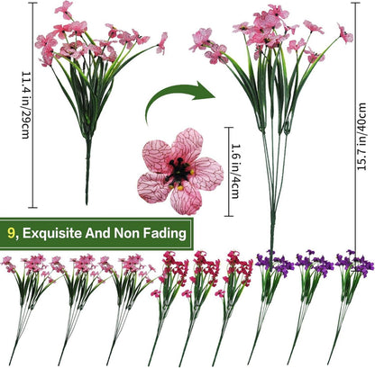 Kunstblumen 9 Bündel Balkon Künstliche Blumen UV-beständig