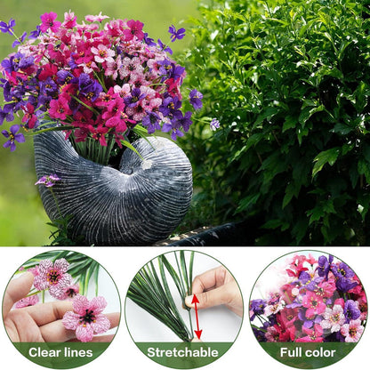 Künstliche Balkonblumen | Wetterfest & UV-beständig | 9er Set