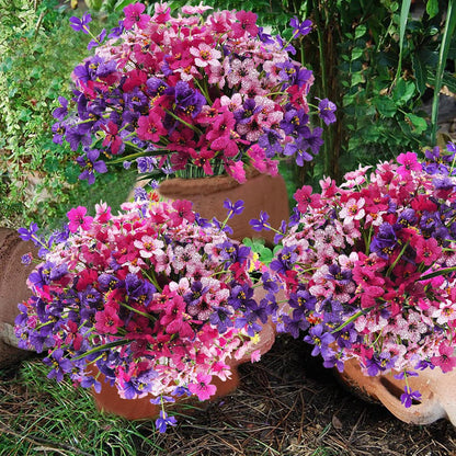 ROLLWAY 9er Set Kunstblumen für Balkon Deko, Wetterfest, UV-beständig, 3 Farben