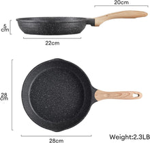 JEETEE Aluminium Bratpfanne 28 cm Antihaft Induktion Gas