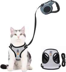 Katzen Geschirr Set mit Leine Ausbruchsicher und Nachtreflektor